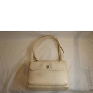 Chanel Long Off White Tote Bag Caviar